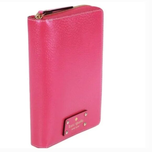 Kate Spade sweetheart hot pink leather Wellesley Planner Agenda - Picture 3 of 14